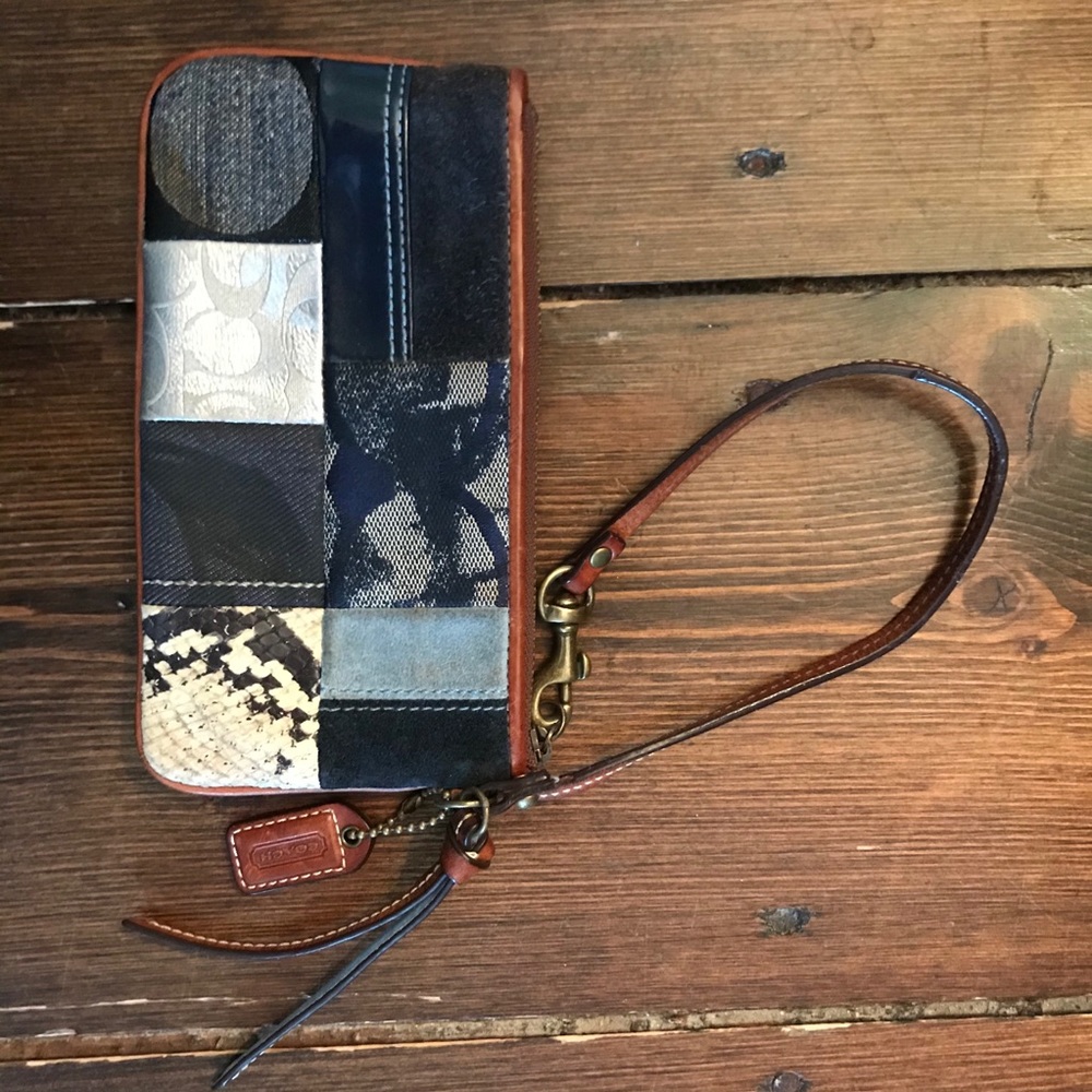 Coach Blue Patchwork Wristlet - image 2